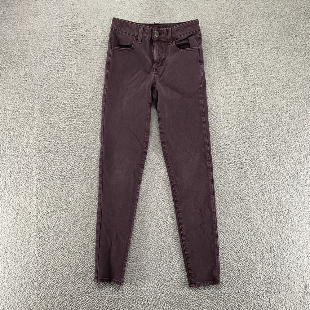 American Eagle Jeans Womens 0‎ Hi-Rise Jegging Purple High Rise Skinny Denim